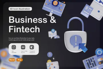 Affaires et technologie financière Pack 3D Icon