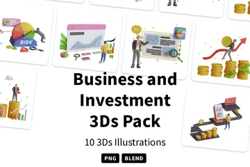 Affaires et investissement 3D Illustration Pack