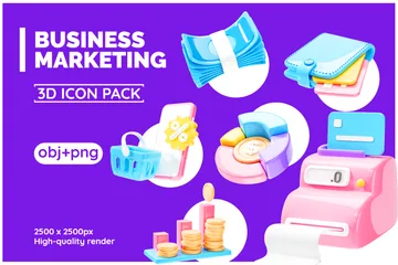 Affaires et marketing Pack 3D Icon