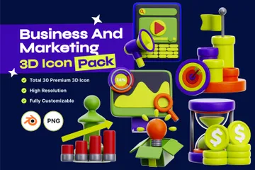 Affaires et marketing Pack 3D Icon