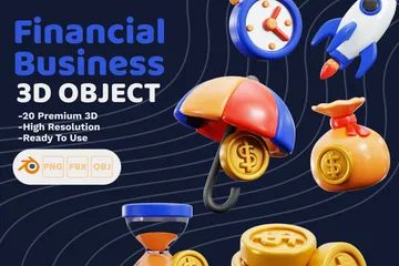 Affaires financières Pack 3D Icon