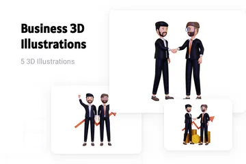 Attività commerciale 3D Illustration Pack