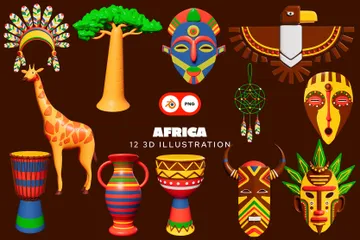 アフリカ 3D Iconパック
