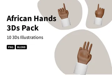 Free African Hands 3D Icon Pack