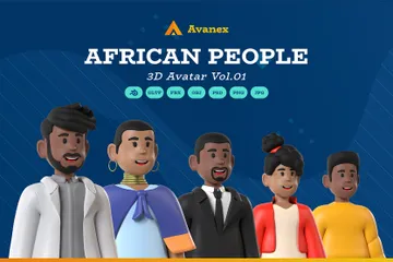 African People Vol.01 3D Icon Pack