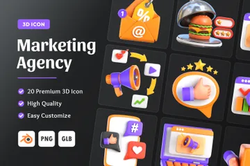 Agence de marketing Pack 3D Icon