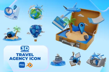 Agence de voyage Pack 3D Icon