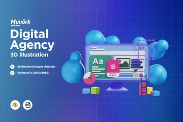 Agencia digital Paquete de Icon 3D