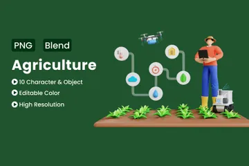 Agricultura Paquete de Illustration 3D