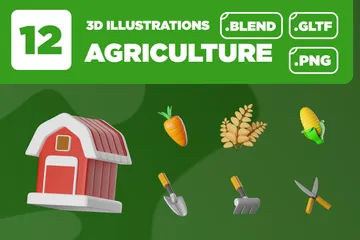 Versión agricultura. 01 Paquete de Icon 3D