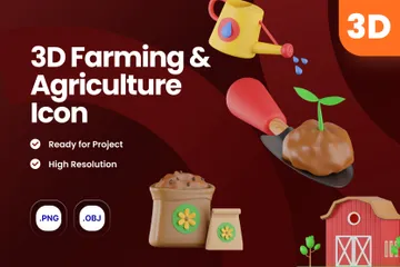 Agricultura y agricultura Paquete de Icon 3D