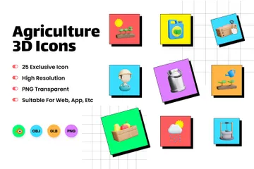 Agriculture 3D Icon Pack