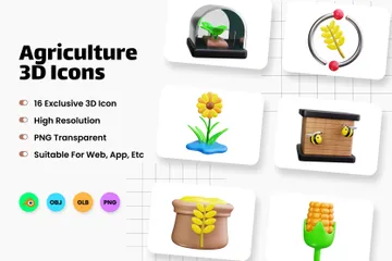 Agriculture 3D Icon Pack