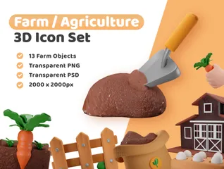 Agriculture et agriculture Pack 3D Illustration