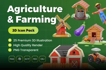 Agriculture And Farming 3D Icon Pack