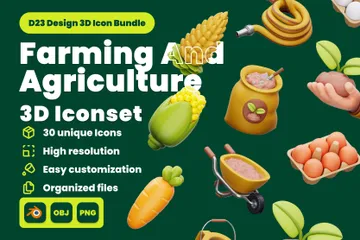 Agriculture et agriculture Pack 3D Icon