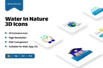 Agua en la naturaleza Paquete de Icon 3D