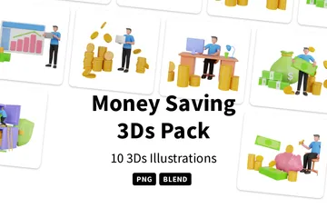 Ahorro de dinero Paquete de Illustration 3D