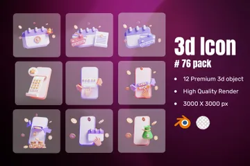 Ahorro de dinero Paquete de Icon 3D