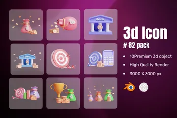 Ahorro de dinero Paquete de Icon 3D