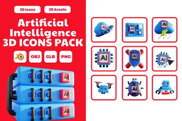 AI (Artificial Intelligence) 3D Icon Pack