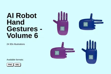 Gestos de las manos del robot AI - Volumen 6 Paquete de Icon 3D