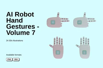 Gestos de las manos del robot AI - Volumen 7 Paquete de Icon 3D