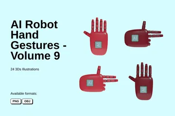 Gestos de las manos del robot AI - Volumen 9 Paquete de Icon 3D