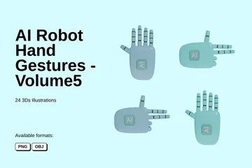 Gestos de las manos del robot AI - Volumen 5 Paquete de Icon 3D