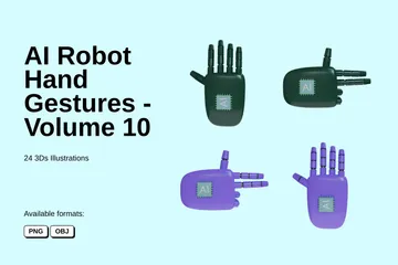 AI Robot Hand Gestures - Volume 10 3D Icon Pack