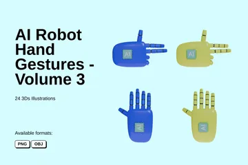AI Robot Hand Gestures - Volume 3 3D Icon Pack