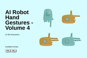 AI Robot Hand Gestures - Volume 4 3D Icon Pack