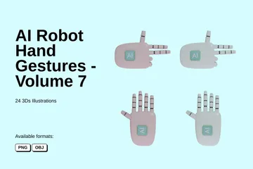 AI Robot Hand Gestures - Volume 7 3D Icon Pack