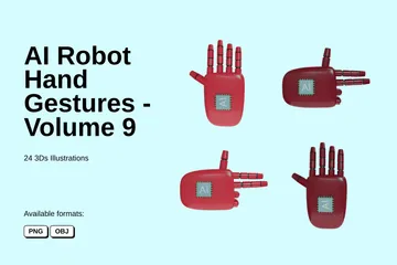 AI Robot Hand Gestures - Volume 9 3D Icon Pack