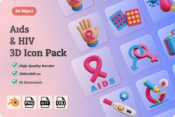 Aids And Virus 3D Icon Pack