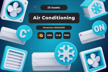 Aire acondicionado Paquete de Icon 3D