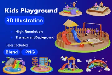 Aire de jeux pour enfants Pack 3D Illustration