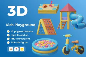 Aire de jeux pour enfants Pack 3D Icon