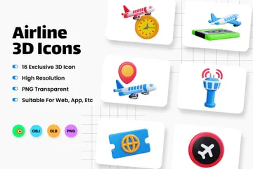 Airline 3D Icon Pack