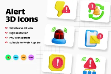 Alert 3D Icon Pack