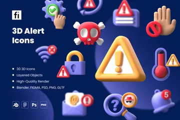 Alert 3D Icon Pack