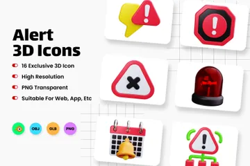 Alert 3D Icon Pack