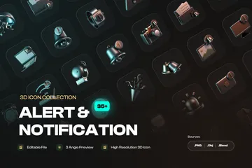 Alert & Notification 3D Icon Pack