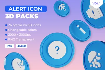 Alert Vol 1 3D Icon Pack