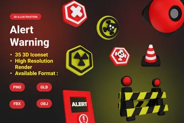 Alert Warning 3D Icon Pack