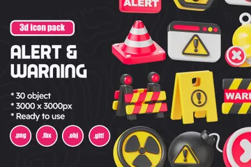 Alerta e Aviso Pacote de Icon 3D