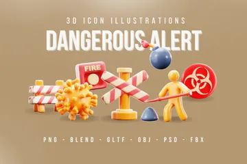 Alerta Perigoso Pacote de Icon 3D