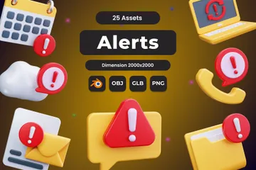 Alerts 3D Icon Pack