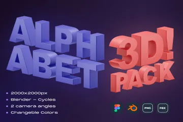 Alfabeto Paquete de Illustration 3D
