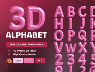 Alfabeto Paquete de Icon 3D